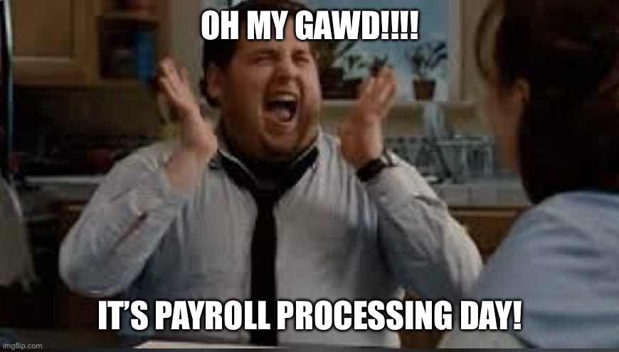Payroll processing day | OH MY GAWD!!!! IT’S PAYROLL PROCESSING DAY! | image tagged in jonah hill excited | made w/ Imgflip meme maker