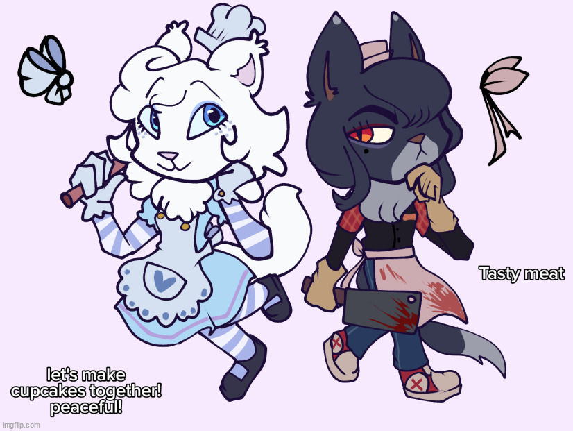 new ocs!! (draw by a fren on discord, as a part of a custom trade) | made w/ Imgflip meme maker