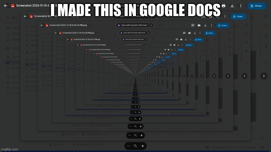 optical illusion in google docs | I MADE THIS IN GOOGLE DOCS | image tagged in optical illusion | made w/ Imgflip meme maker