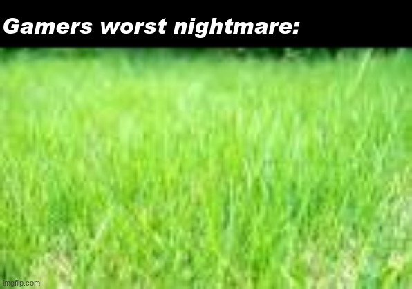 Nightmares | Gamers worst nightmare: | image tagged in touch grass,grass | made w/ Imgflip meme maker