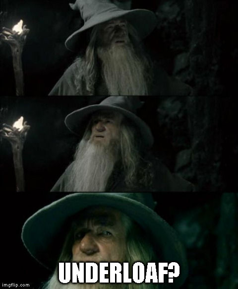 Confused Gandalf | UNDERLOAF? | image tagged in memes,confused gandalf,AdviceAnimals | made w/ Imgflip meme maker