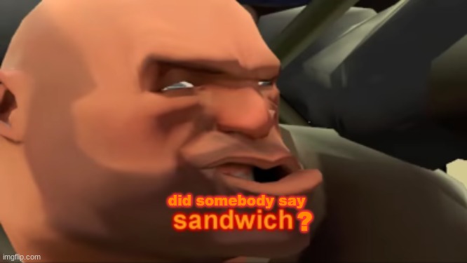 did somebody say sandwich? | did somebody say; ? | image tagged in heavy sandwich,tf2 heavy,sandvich,tf2,valve | made w/ Imgflip meme maker