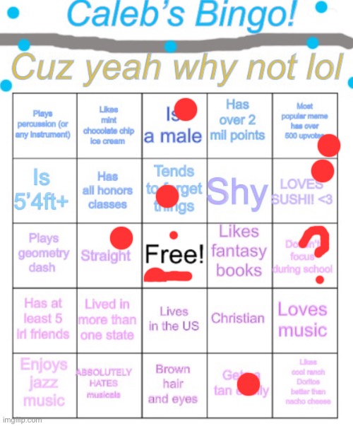 Caleb’s bingo | image tagged in caleb s bingo | made w/ Imgflip meme maker
