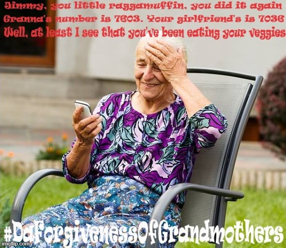 Da Forgiveness of Grandmothers | image tagged in grandma | made w/ Imgflip meme maker