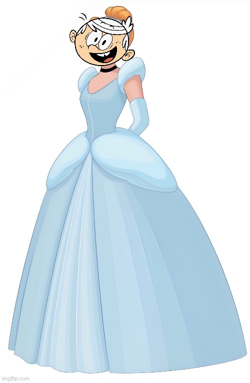 Lincoln Loud as Cinderella (Blue Dress) | image tagged in lincoln loud,loud house,the loud house,cinderella,disney,disney princess | made w/ Imgflip meme maker