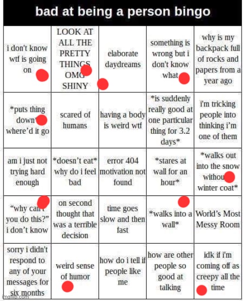 Being clueless is fun | image tagged in bad at being a person bingo | made w/ Imgflip meme maker