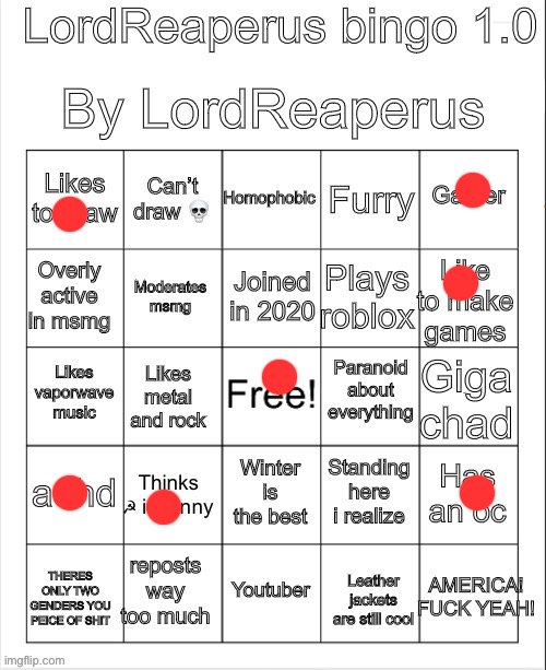 ☭ Is indeed funny | image tagged in lordreaperus bingo 1 0 | made w/ Imgflip meme maker