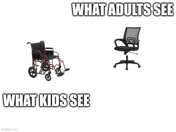 Kids vs adults | WHAT ADULTS SEE; WHAT KIDS SEE | image tagged in fun | made w/ Imgflip meme maker