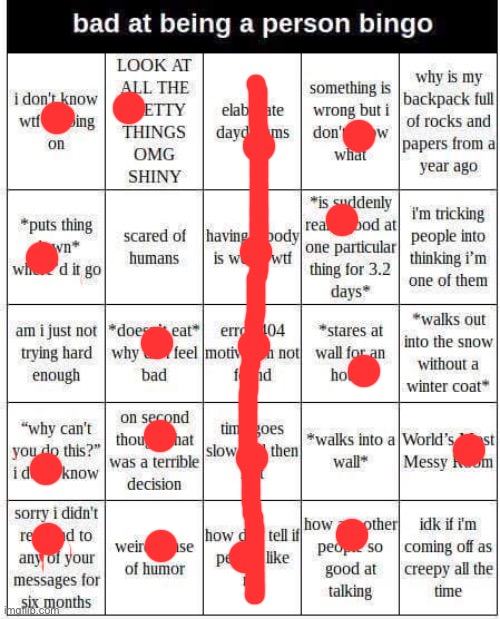 h | image tagged in bad at being a person bingo | made w/ Imgflip meme maker