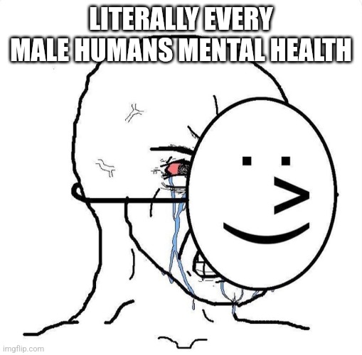 So true | LITERALLY EVERY MALE HUMANS MENTAL HEALTH | image tagged in dying inside,relatable,memes,funny | made w/ Imgflip meme maker