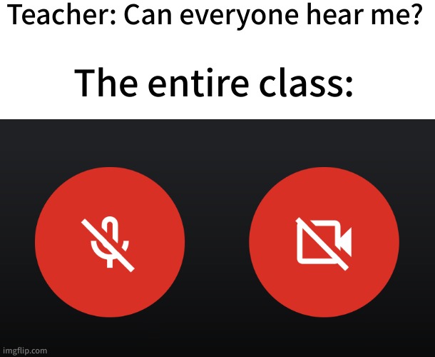 back during the pandemic, i remember. | Teacher: Can everyone hear me? The entire class: | image tagged in funny,memes,school | made w/ Imgflip meme maker
