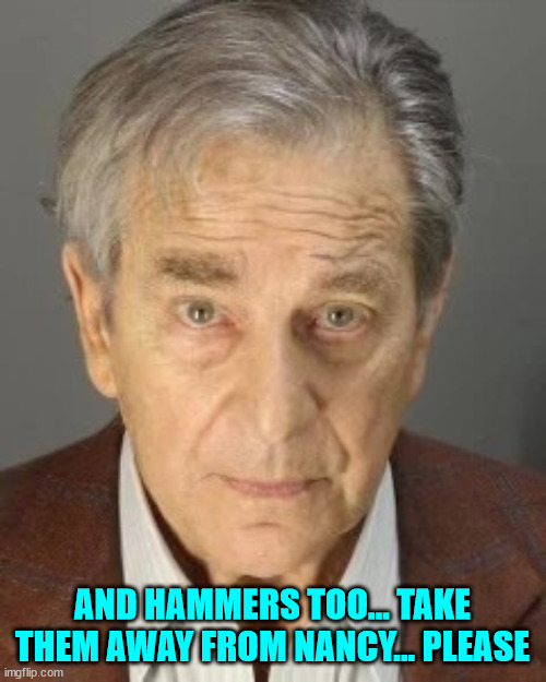 PAUL PELOSI | AND HAMMERS TOO... TAKE THEM AWAY FROM NANCY... PLEASE | image tagged in paul pelosi | made w/ Imgflip meme maker