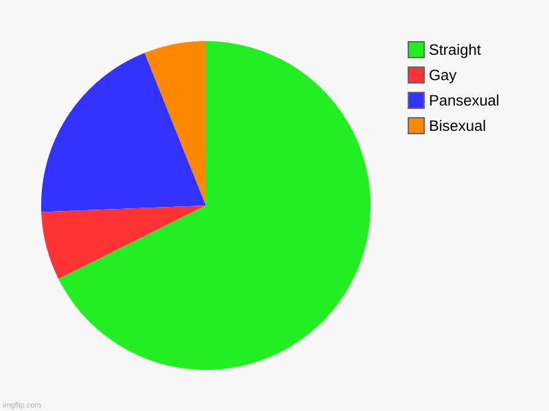 LGBTQ?? | Bisexual, Pansexual, Gay, Straight | image tagged in charts,pie charts | made w/ Imgflip chart maker