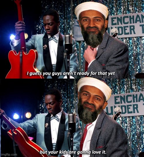 Back to the TikTok | image tagged in osama bin laden,back to the future,tiktok,marty mcfly,lgbtq | made w/ Imgflip meme maker