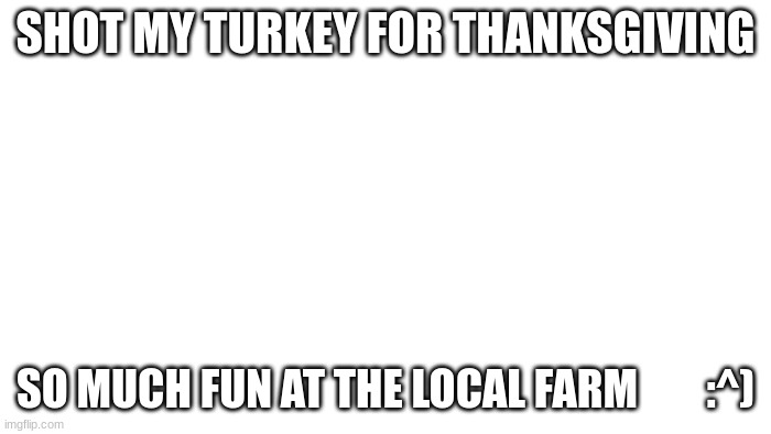 why did everyone scream? | SHOT MY TURKEY FOR THANKSGIVING; SO MUCH FUN AT THE LOCAL FARM        :^) | image tagged in transparent | made w/ Imgflip meme maker