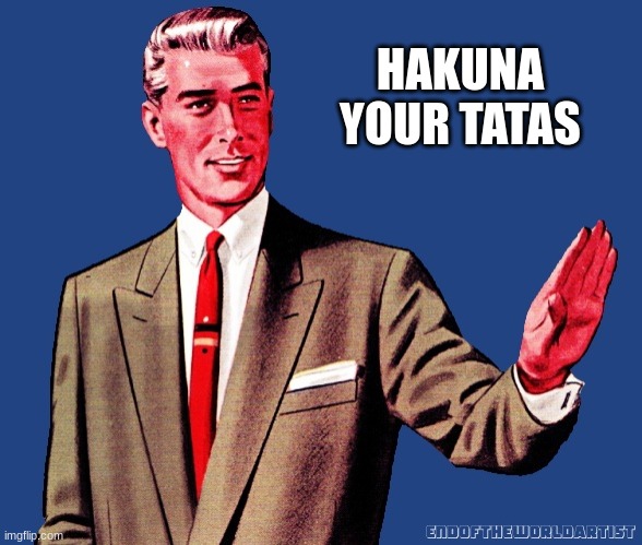 Whoa There Template | HAKUNA YOUR TATAS | image tagged in whoa there template | made w/ Imgflip meme maker