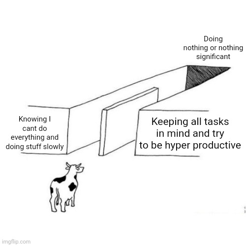 The illusion of free choice blank | Doing nothing or nothing significant; Knowing I cant do everything and doing stuff slowly; Keeping all tasks in mind and try to be hyper productive | image tagged in the illusion of free choice blank,memes | made w/ Imgflip meme maker