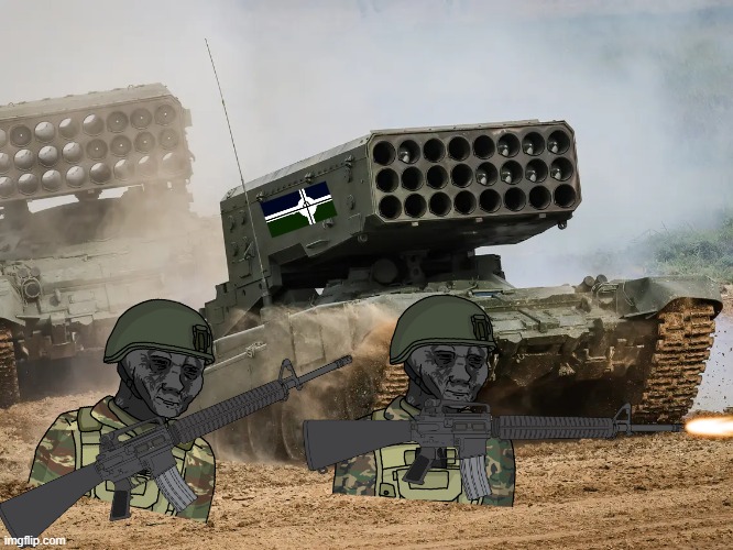 Eroican Soldiers Going to War Against the Anti-Fandom Waffen-SS. | image tagged in missile launcher,pro-fandom,vs,anti-furry/anti-fandom,war,wwiv | made w/ Imgflip meme maker