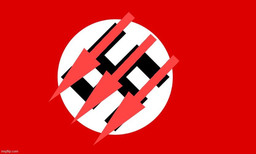 Iron Front Flag. PRAY TO END THE FASH ! | image tagged in nazi flag,anti-nazi,anti-fascist | made w/ Imgflip meme maker