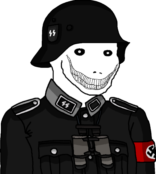 High Quality Wojak Anti-Fandom Waffen-SS Soldier (Version II) Blank Meme Template