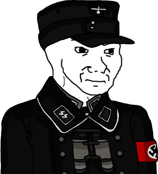 High Quality Wojak Anti-Fandom Waffen-SS Feild Hunter Soldier (Version II) Blank Meme Template