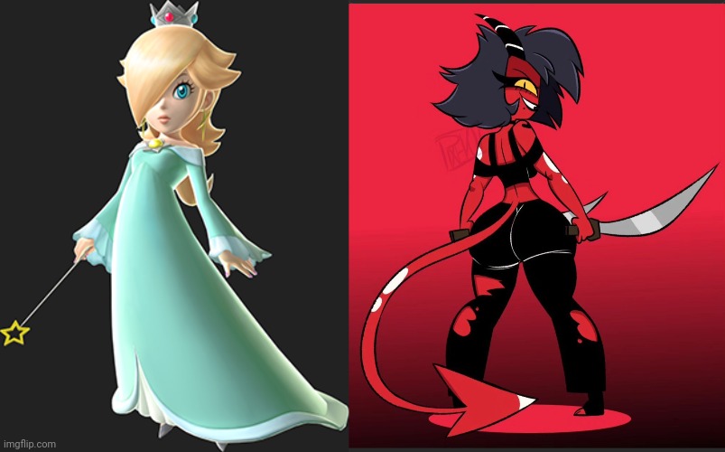 image tagged in rosalina,crazy millie helluva boss | made w/ Imgflip meme maker
