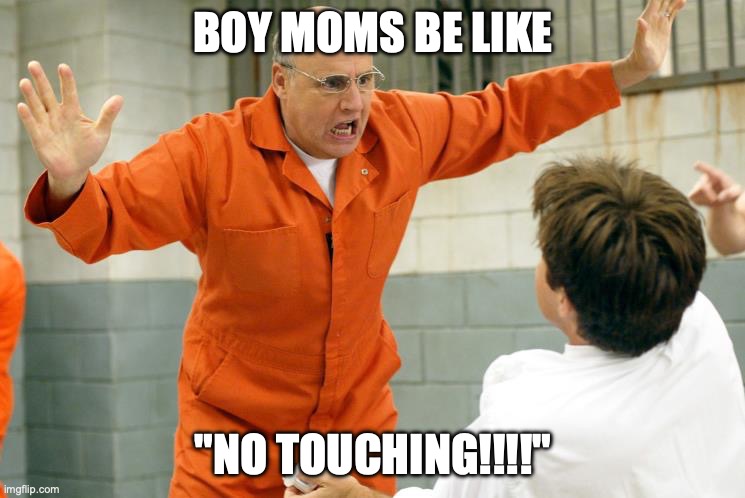 Boy Moms | BOY MOMS BE LIKE; "NO TOUCHING!!!!" | image tagged in no touching | made w/ Imgflip meme maker