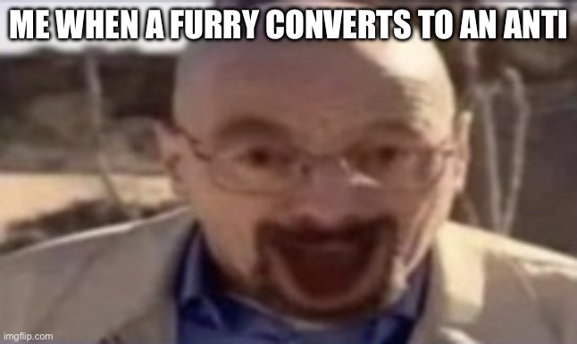 waltuh happy | ME WHEN A FURRY CONVERTS TO AN ANTI | image tagged in waltuh happy | made w/ Imgflip meme maker