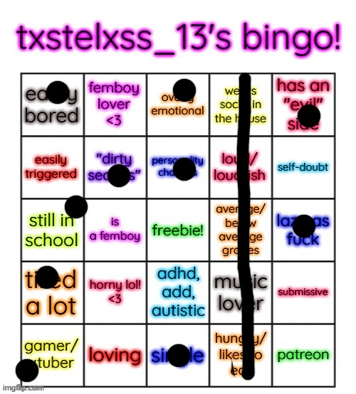 txstelxss_13's bingo! | image tagged in txstelxss_13's bingo | made w/ Imgflip meme maker