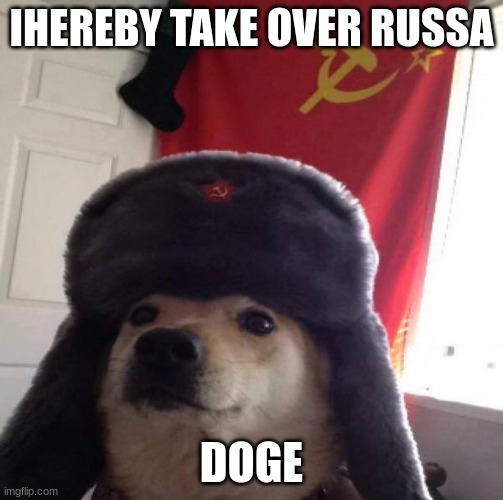 Russian Doge | IHEREBY TAKE OVER RUSSA; DOGE | image tagged in russian doge | made w/ Imgflip meme maker