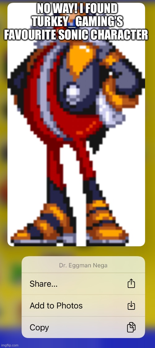Every time i look at this i start laughing | NO WAY! I FOUND TURKEY_GAMING’S FAVOURITE SONIC CHARACTER | made w/ Imgflip meme maker