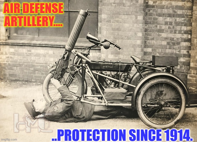 Air Defense motorcycle | AIR DEFENSE ARTILLERY.... ..PROTECTION SINCE 1914. | image tagged in military,military gear,aaa | made w/ Imgflip meme maker