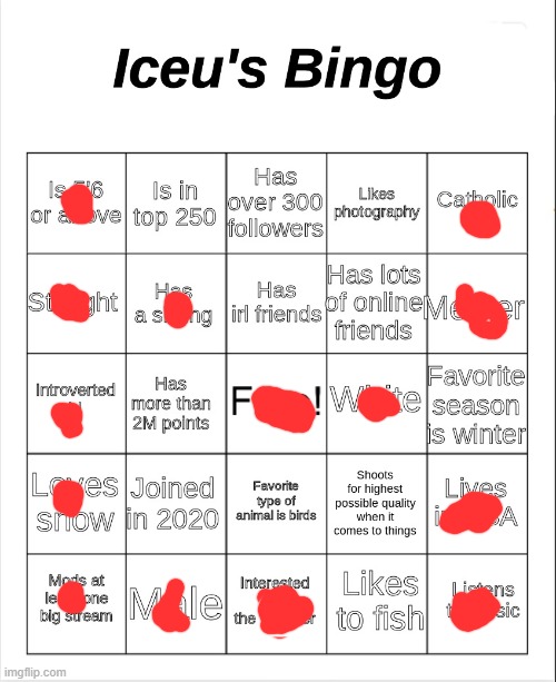 bingo :) | image tagged in iceu's bingo | made w/ Imgflip meme maker