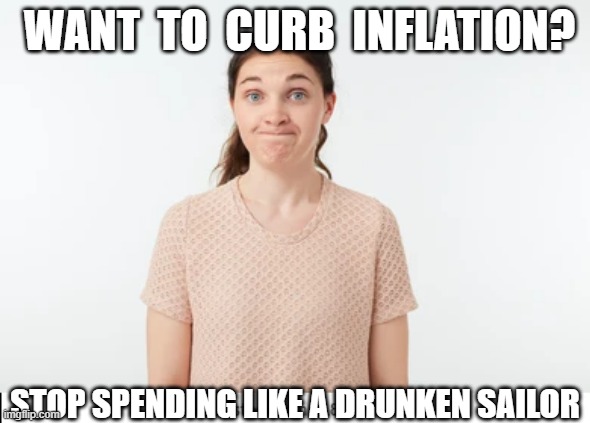 WANT  TO  CURB  INFLATION? STOP SPENDING LIKE A DRUNKEN SAILOR | made w/ Imgflip meme maker