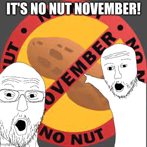 The boys every November | IT'S NO NUT NOVEMBER! | image tagged in funny memes | made w/ Imgflip meme maker