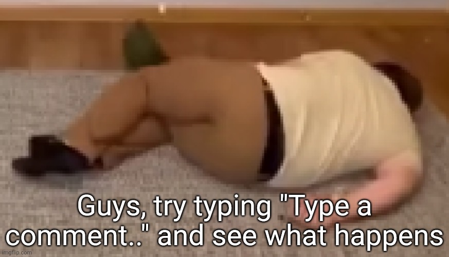 Dead | Guys, try typing "Type a comment.." and see what happens | image tagged in dead | made w/ Imgflip meme maker