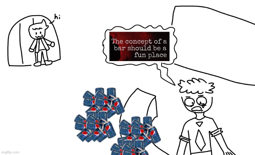 Spryman can only escape the zadness with the pepsi | made w/ Imgflip meme maker
