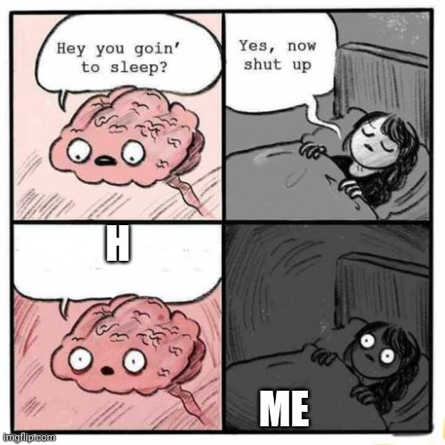 It's the littlest thing that keep you awake. | H; ME | image tagged in hey you going to sleep | made w/ Imgflip meme maker