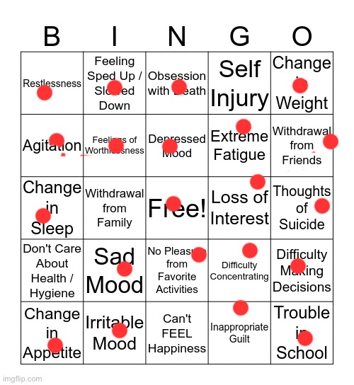 death will consume me soon | image tagged in depression bingo 1 | made w/ Imgflip meme maker