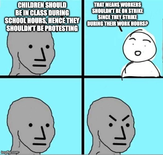 Labor again hypocritical on why they don’t want children to have the right to protest in support of Palestine | image tagged in npc meme,neoliberalism at its finest,labor are centrists,workers,palestine,auspol | made w/ Imgflip meme maker