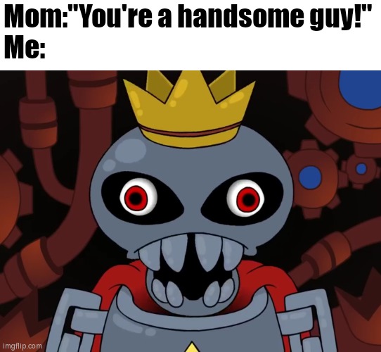 Am I handsome? | Mom:"You're a handsome guy!"
Me: | image tagged in funny,handsome,ugly guy | made w/ Imgflip meme maker