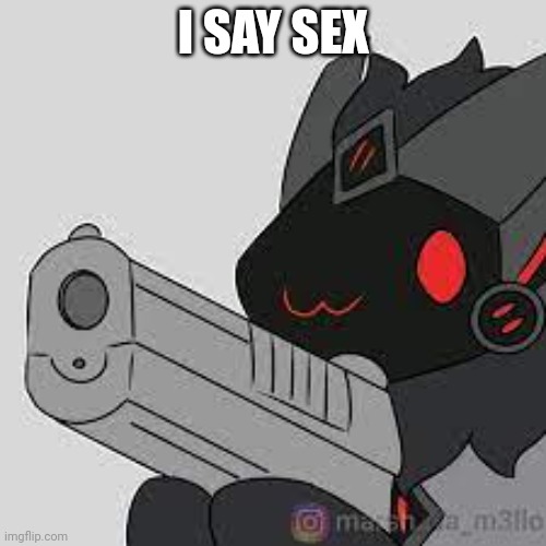 proto with gun | I SAY SEX | image tagged in proto with gun | made w/ Imgflip meme maker