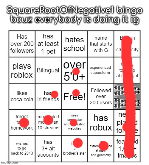 sqrt-1bingo | image tagged in sqrt-1bingo | made w/ Imgflip meme maker