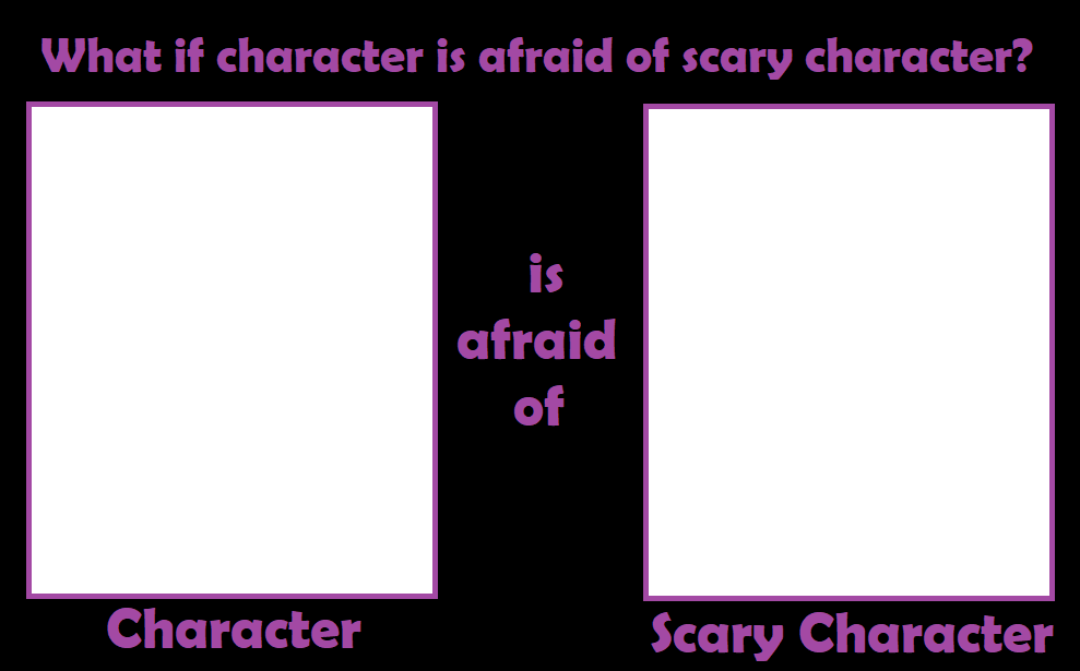 High Quality what if character is afraid of scary character Blank Meme Template