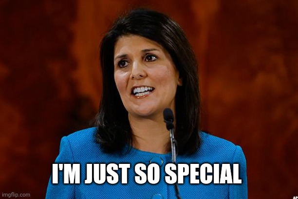 Nikki Haley | I'M JUST SO SPECIAL | image tagged in nikki haley | made w/ Imgflip meme maker