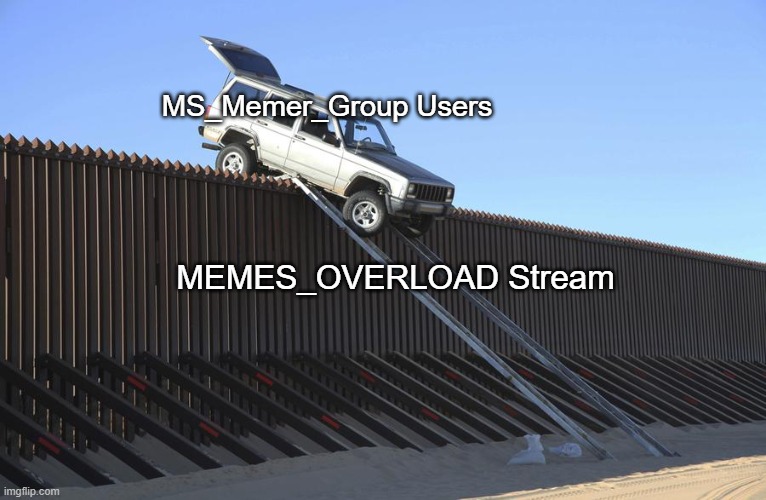 MSMG Users are Trying To Take over memes_overload so they can spam pomni rule34 | MS_Memer_Group Users; MEMES_OVERLOAD Stream | image tagged in mexico border | made w/ Imgflip meme maker