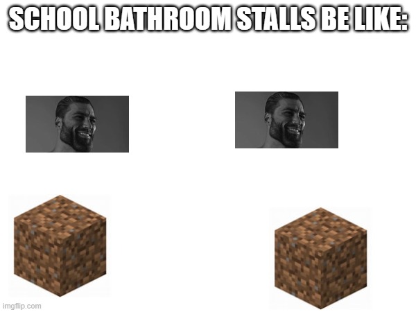 school bathroom stalls be like | SCHOOL BATHROOM STALLS BE LIKE: | image tagged in funny memes | made w/ Imgflip meme maker