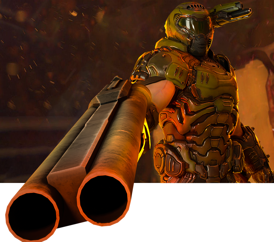 Doom guy pointing shotgun Blank Meme Template