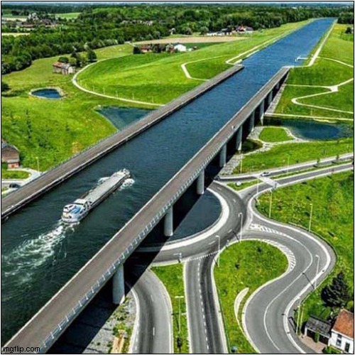 Magdeburg Water Bridge Germany | image tagged in canal,bridge,germany | made w/ Imgflip meme maker