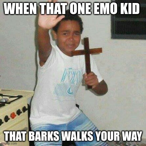 WHEN THAT ONE EMO KID; THAT BARKS WALKS YOUR WAY | made w/ Imgflip meme maker